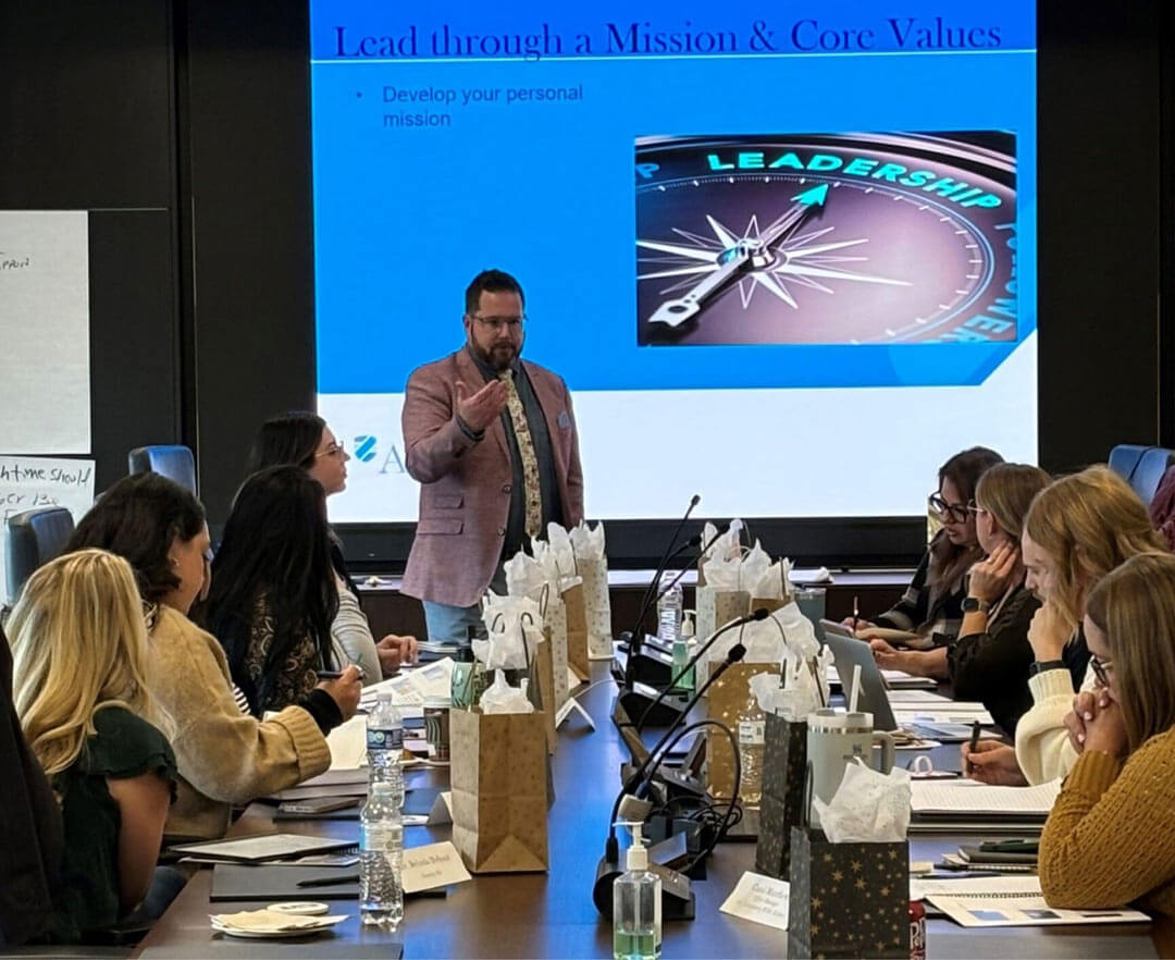 Professional giving a lecture