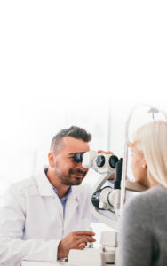 optometrist with patient
