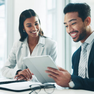 Two practice owners in a meeting