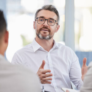 Man talking in a meeting