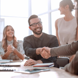 Team enjoying a consulting meeting