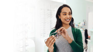 Woman Selecting Glasses
