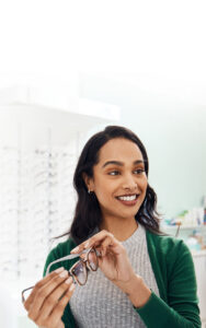 Woman Selecting Glasses