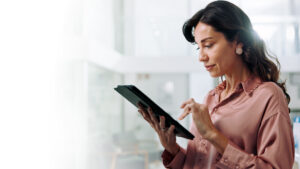 Woman using a tablet