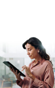 Woman using a tablet